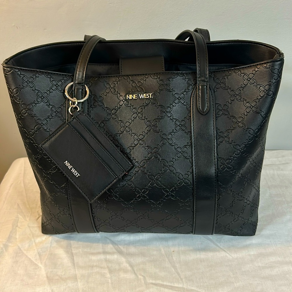 Nine west tote bag purse black new with no tag